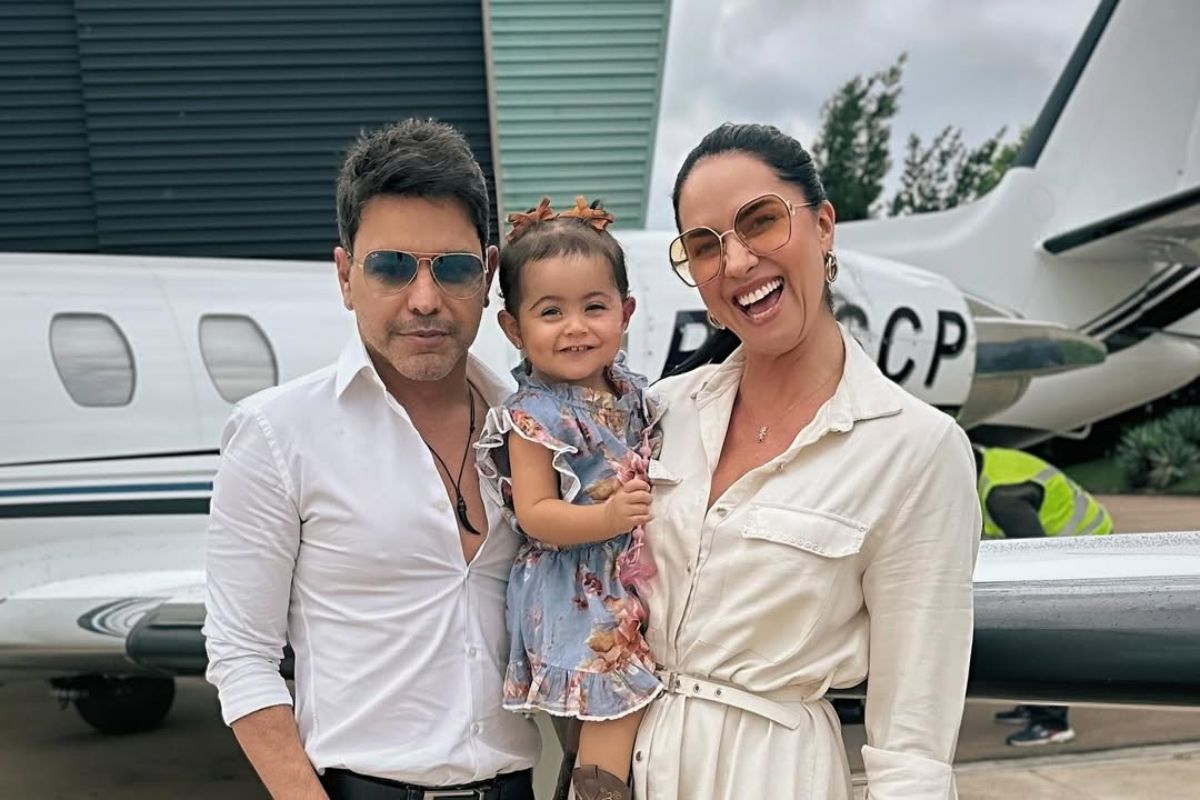 Zezé Di Camargo e Graciele Lacerda com a filha