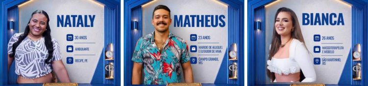 Casa do Patrão: Natali, Matheus e Bianca