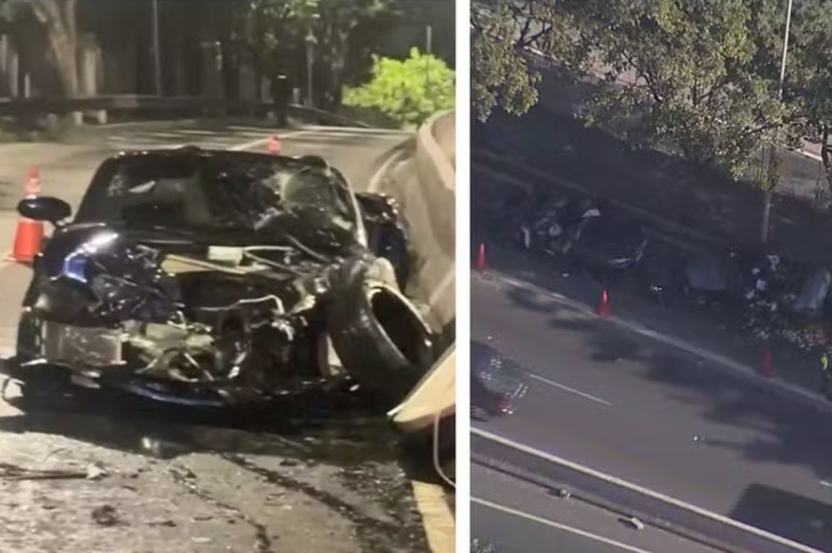 Acidente de Porsche deixa quatro feridos