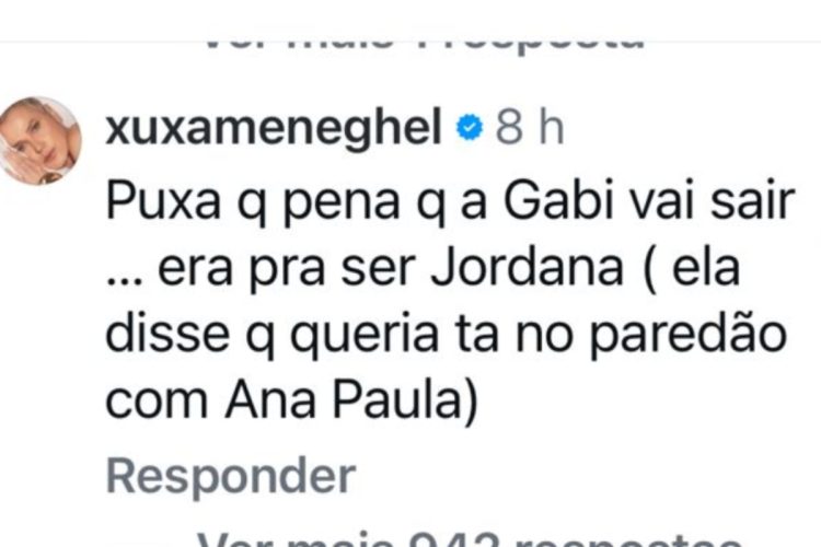 Comentário de Xuxa Meneghel