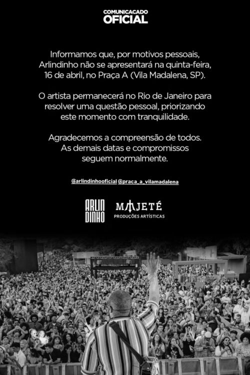 Comunicado Arlindinho