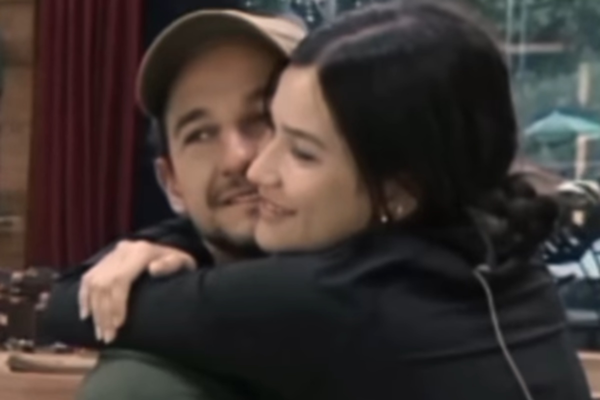 Duda Wendling abraçando Luiz Otávio Mesquita