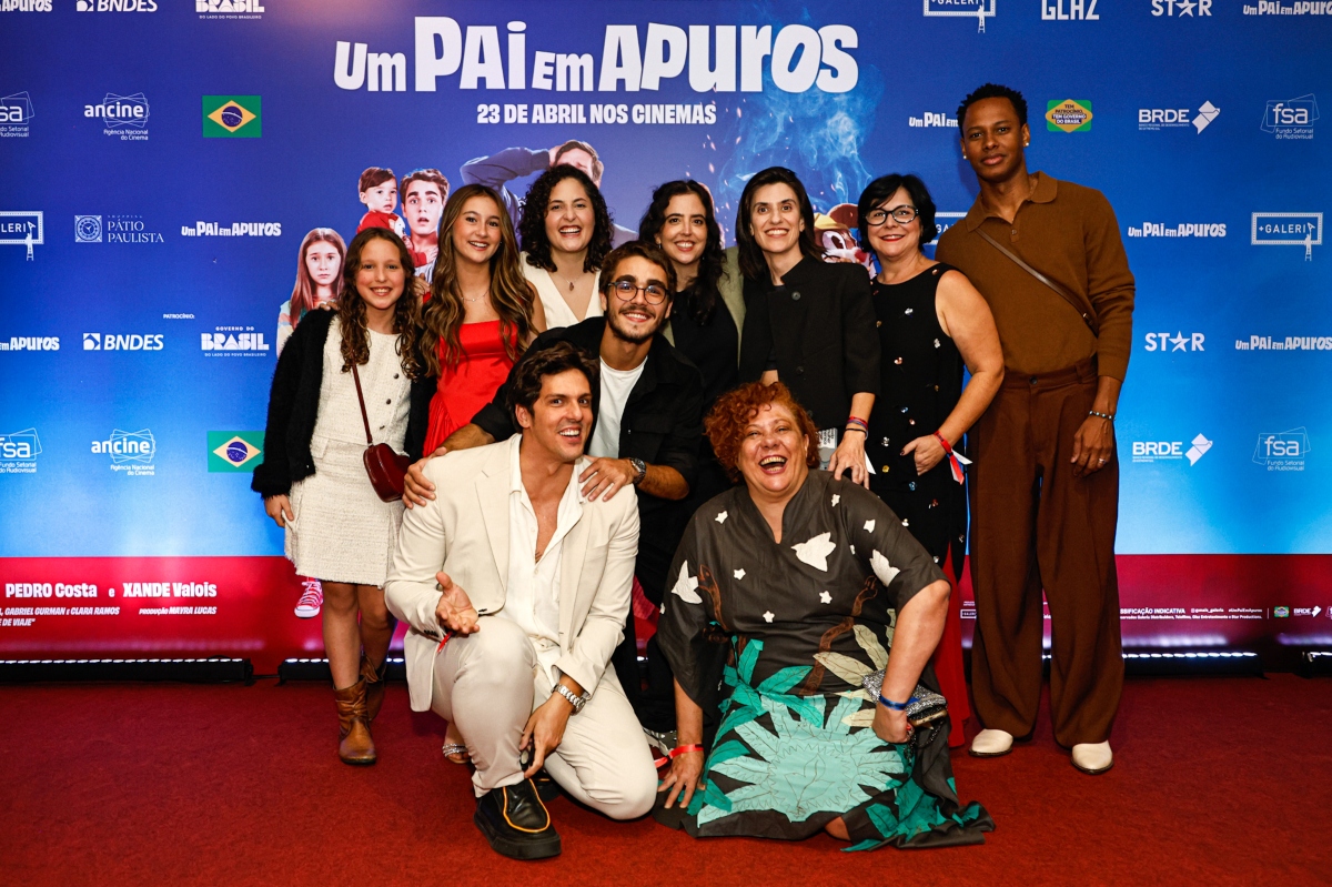 Elenco na estreia de 'Um Pai em Apuros'