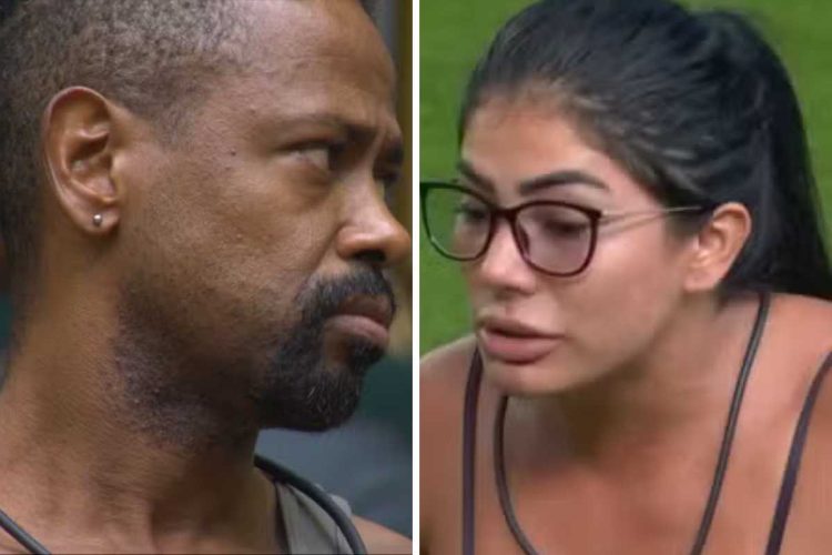 Fotomontagem de Leandro Boneco e Marciele criticando Samira no BBB 26
