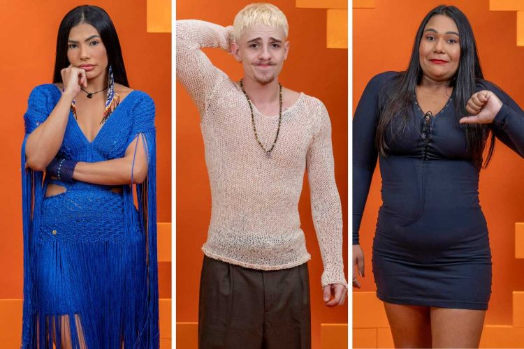 fotomontagem de marciele, juliano floss e chaiany no paredão do bbb 26