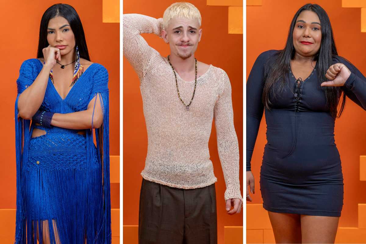 fotomontagem de marciele, juliano floss e chaiany no paredão do bbb 26