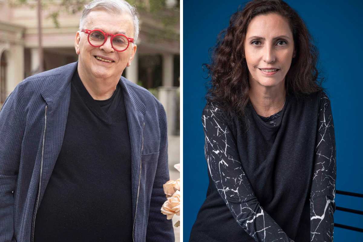 fotomontagem de walcyr carrasco e claudia souto, autores de quem ama cuida