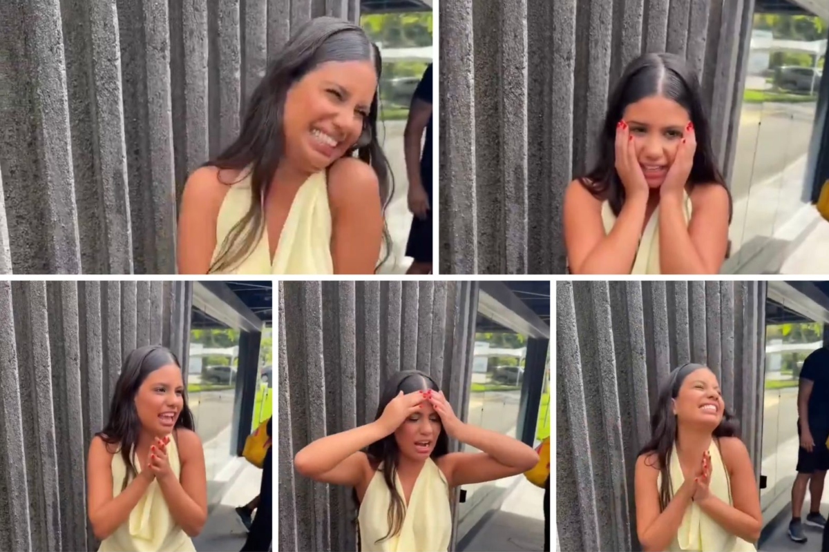 Gabriela chegando aos Estúdios Globo