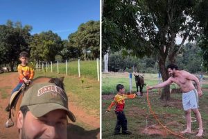 Murilo Huff e Leo na fazenda