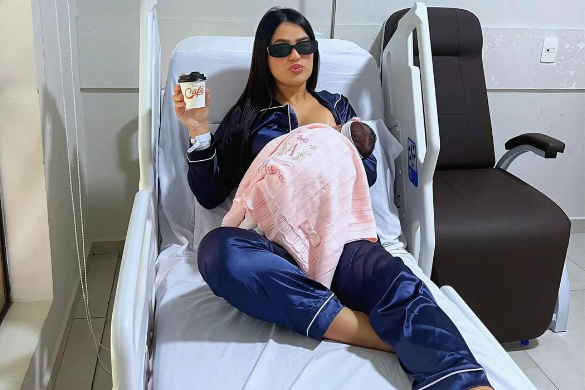 Rayane Luiza ex-mulher do ex-BBB Pedro e a bebê