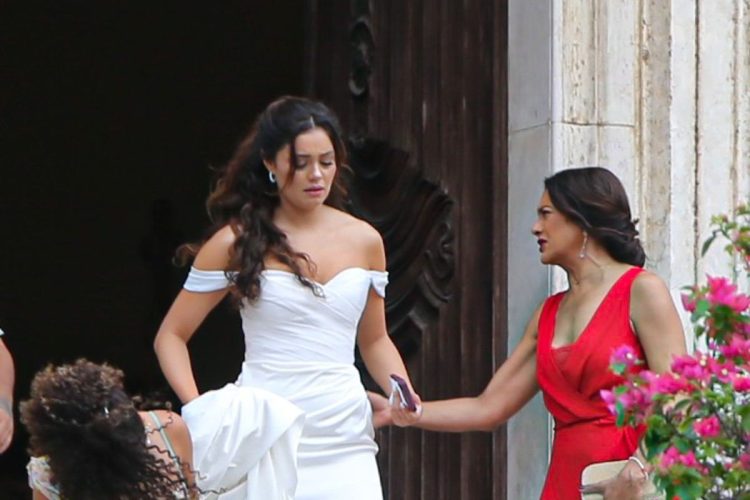 Sophie Charlotte grava cenas do casamento de Gerluce em Três Graças