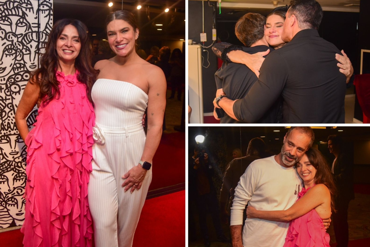 Claudia Ohana e Priscila Fantin estreiam no teatro e recebem familiares