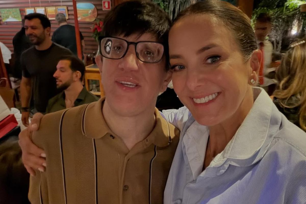 Ticiane Pinheiro com o irmão