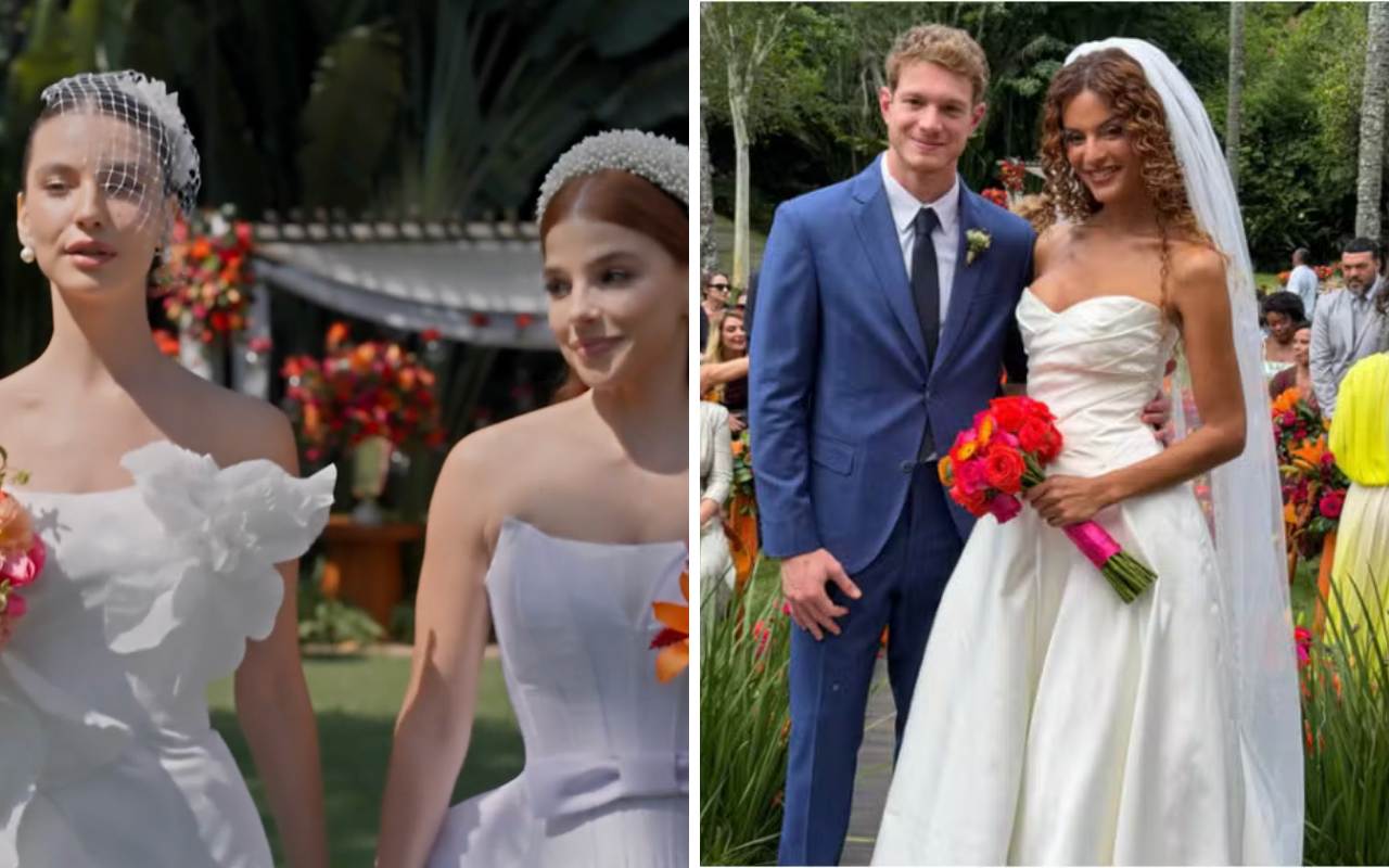 Casamento duplo em ‘Três Graças’ emociona público e domina redes sociais