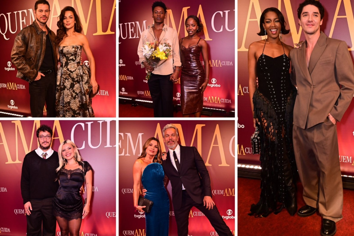 Casais na festa da novela "Quem Ama Cuida"