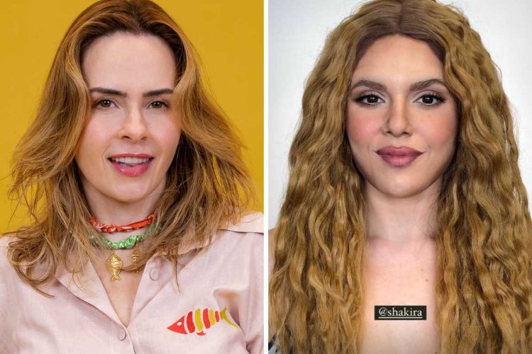 fotomontagem de ana paula renault e arte de shakira