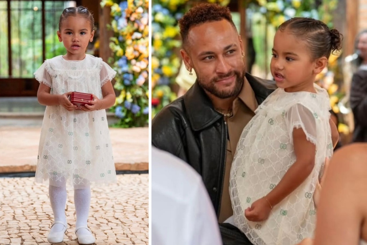 Mavie foi daminha de honra do casamento da tia