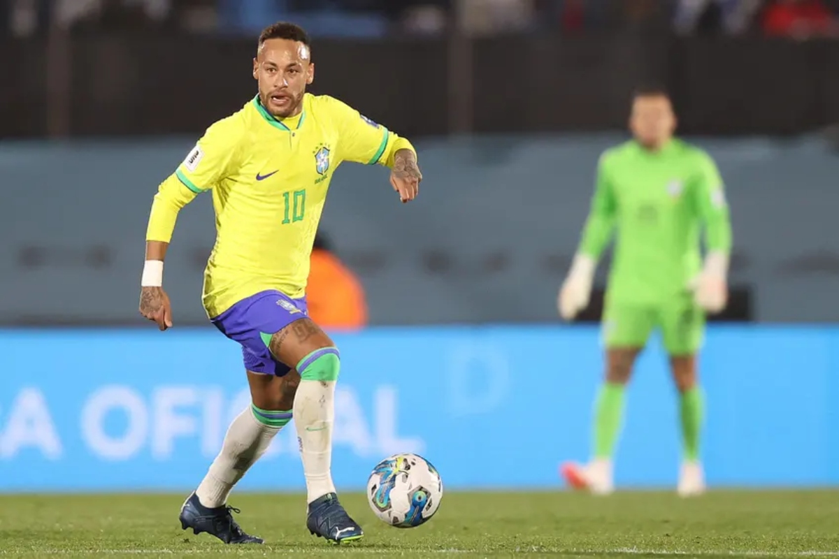 Neymar jogando pela Seleção Brasileira