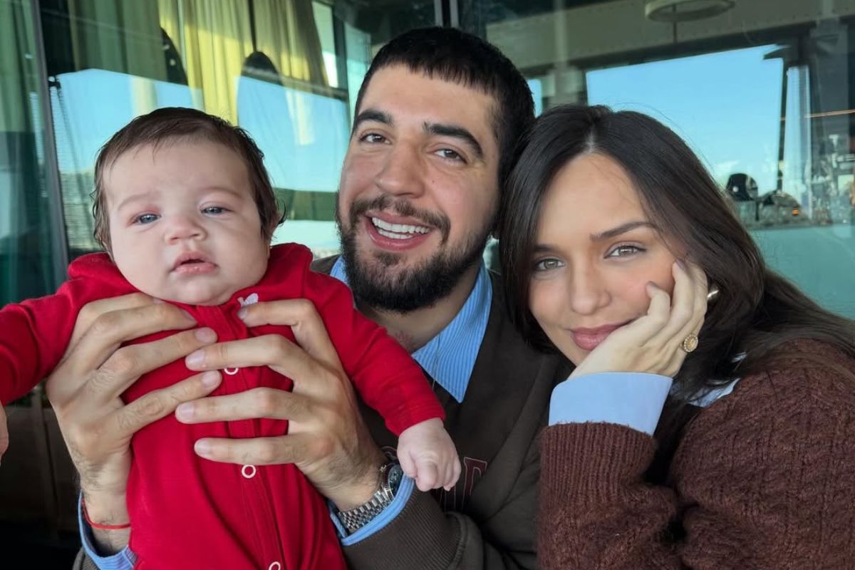 Rafa Kalimann e Nattan com a filha Zuza