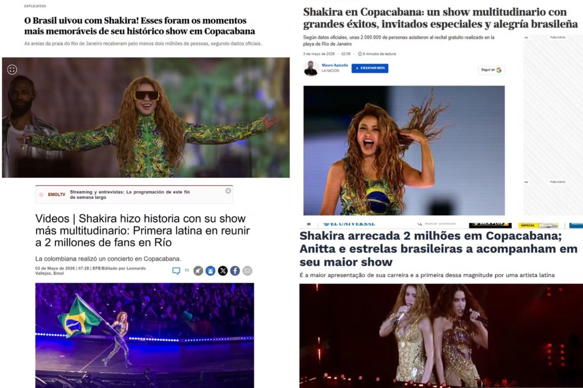 Repercussão internacional de Shakira em Copacabana