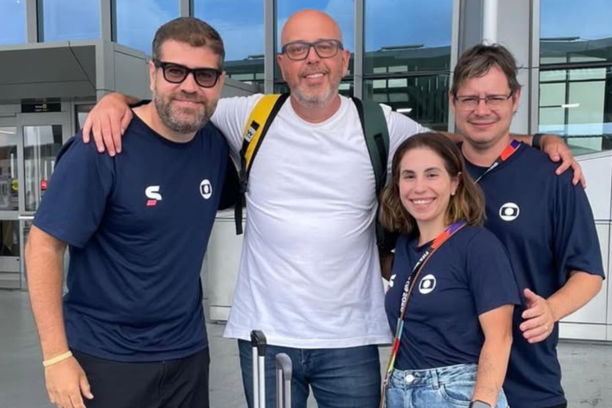 alex escobar com equipe da globo de cobertura da copa do mundo