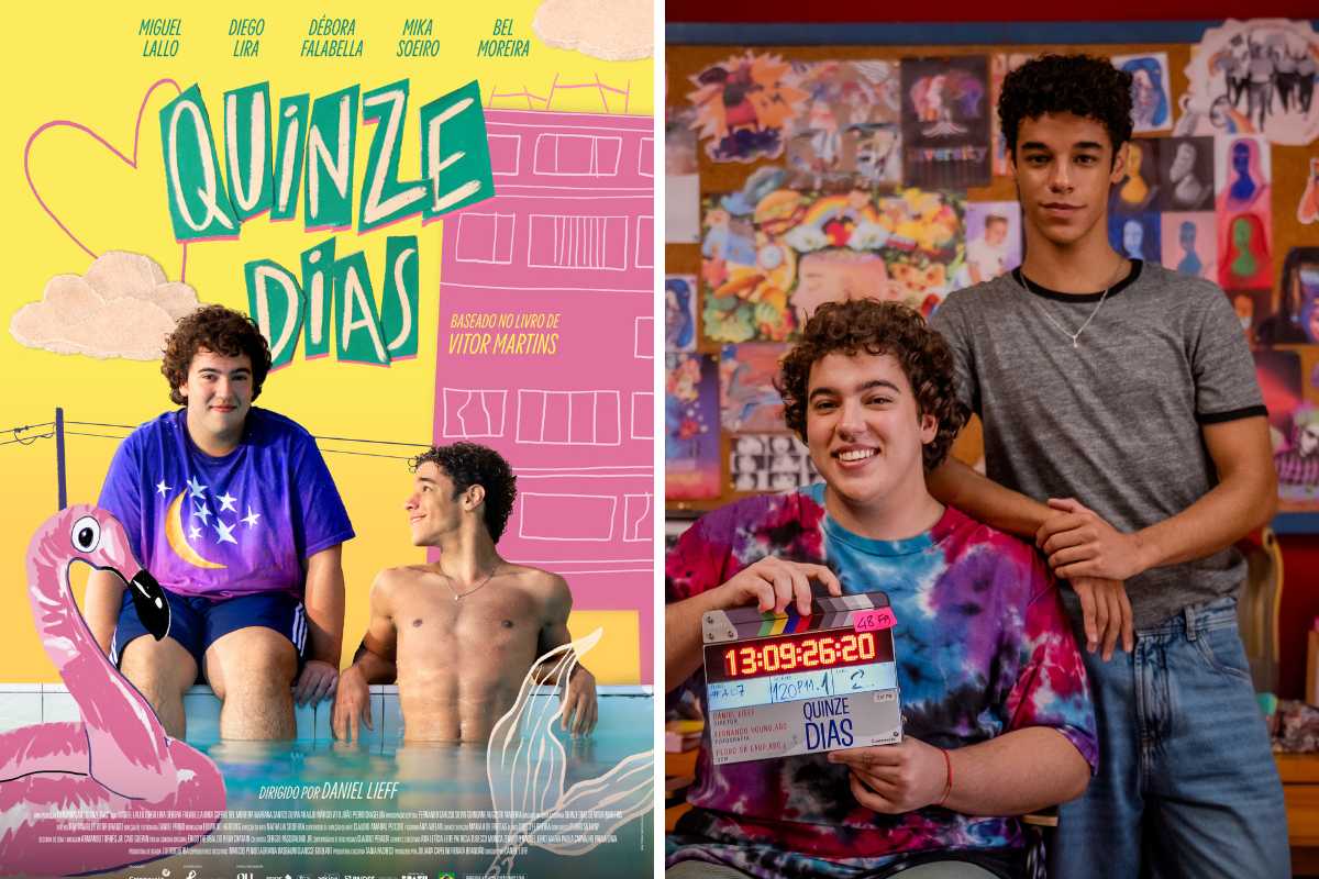 Cartaz e cena de bastidores do filme 'Quinze Dias'