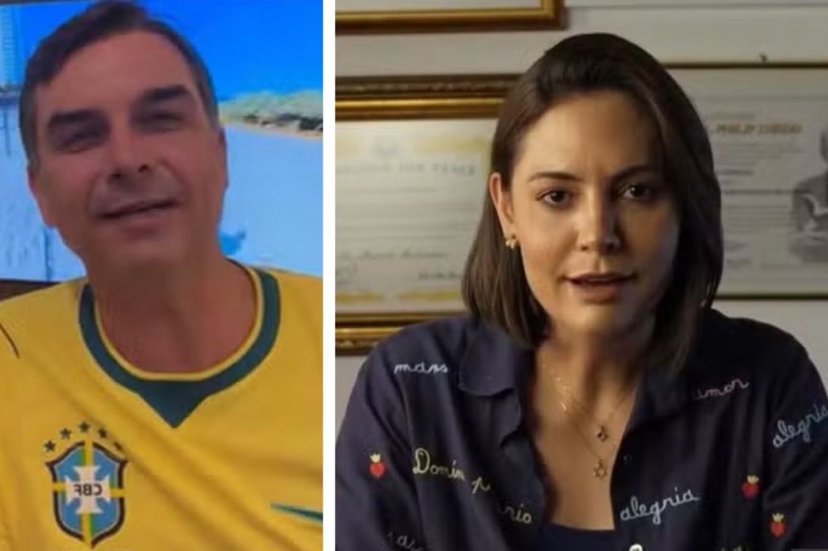 Flávio e Michelle Bolsonaro