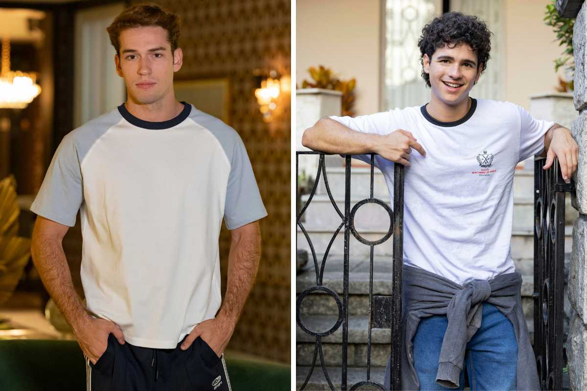 fotomontagem de felipe (pietro antonelli) e mau mau (joão victor gonçalves) em quem ama cuida