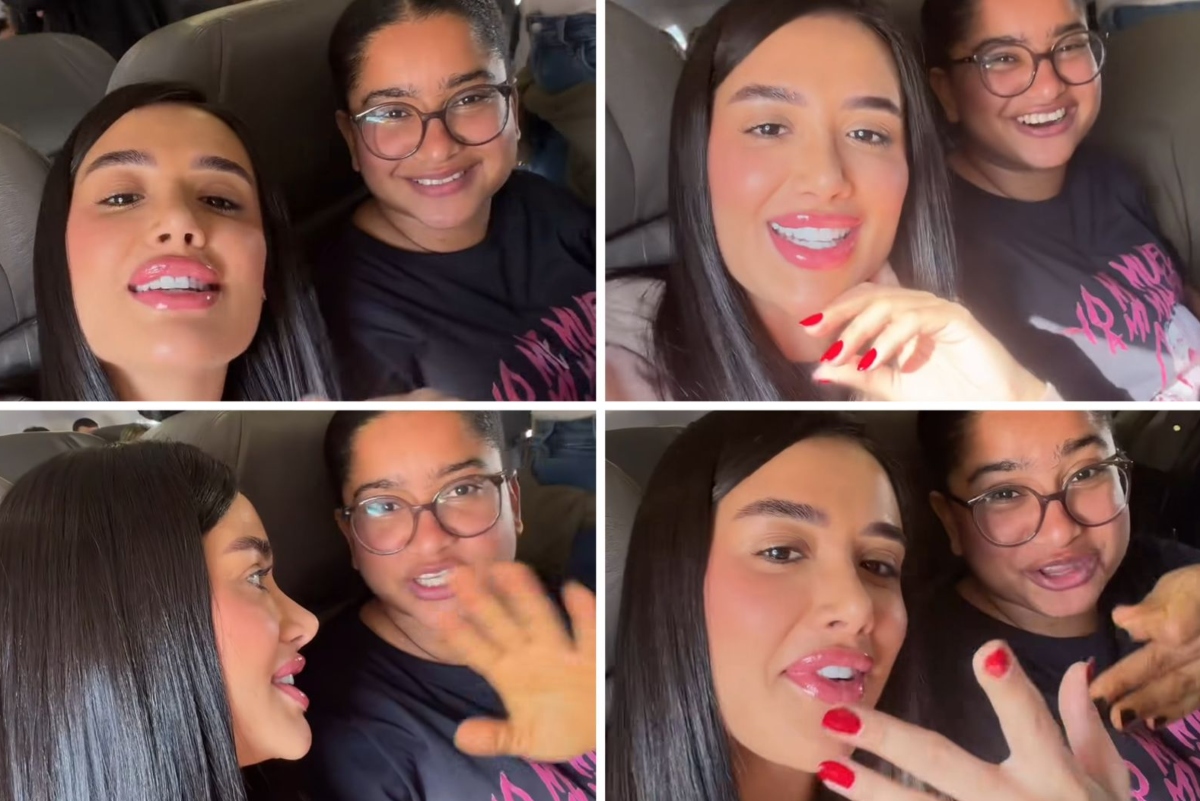 Jordana e Milena se encontram no voo