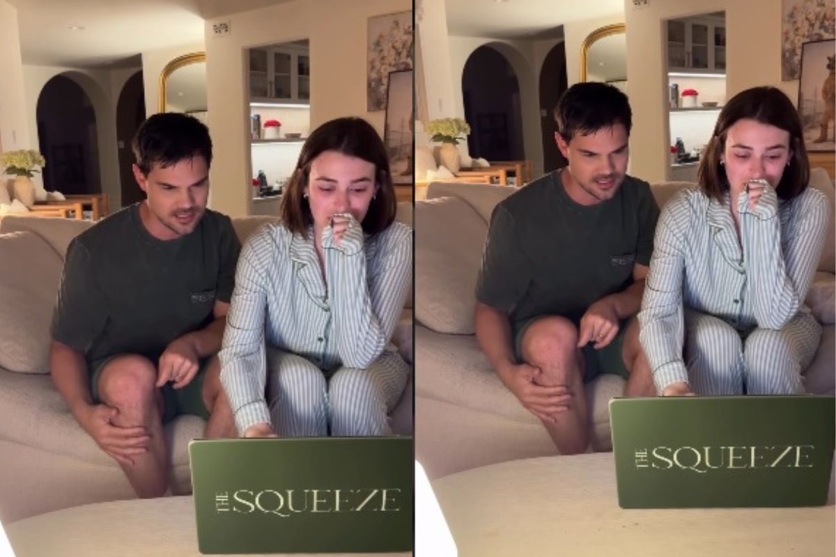 Taylor Lautner com a esposa