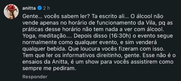 Anitta comentário