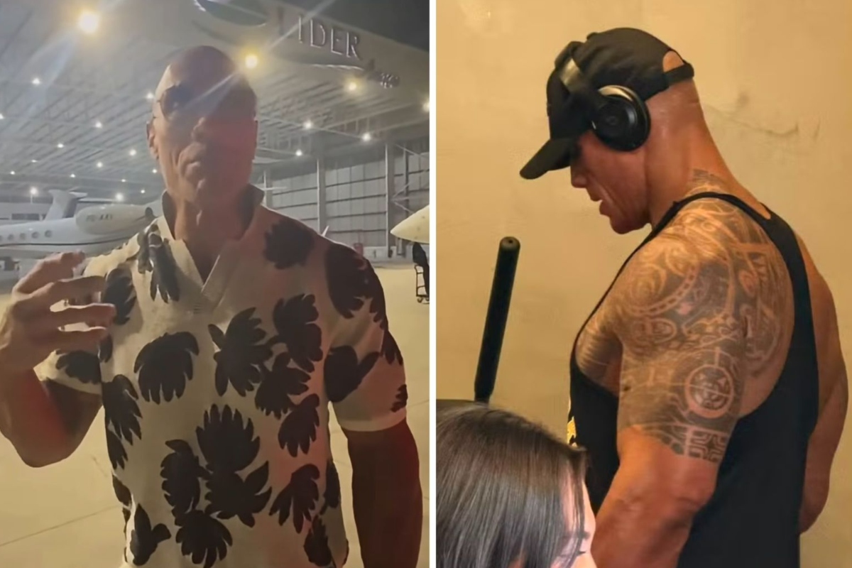 Dwayne Johnson desembarca no RJ e vai pra academia