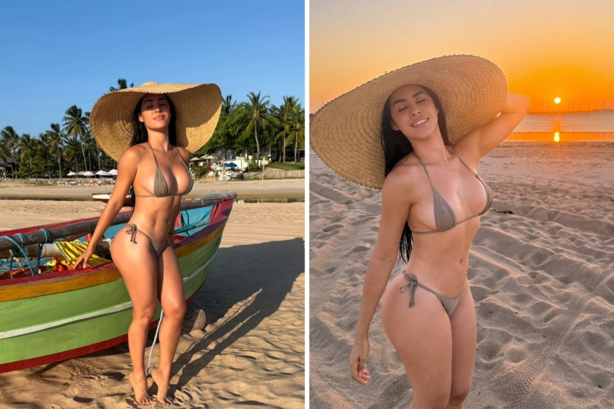 Isabelle Nogueira em praia no Ceará