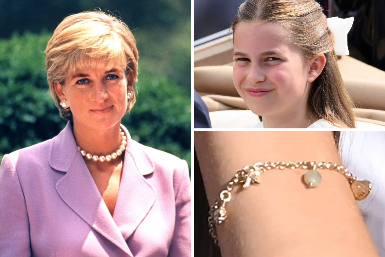 Lady Di, princesa Charlotte e a pulseira