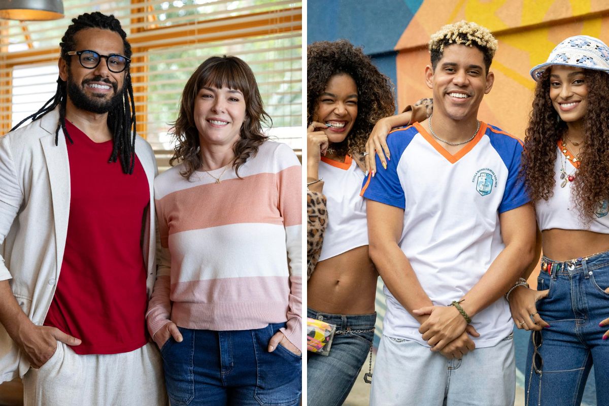 Lucas (Amaury Lorenzo), Margô (Regiane Alves), Suelen (Bia Santana), Peixe (Cauê Campos) e Dalila (Lívia Silva) em 'Por Você'
