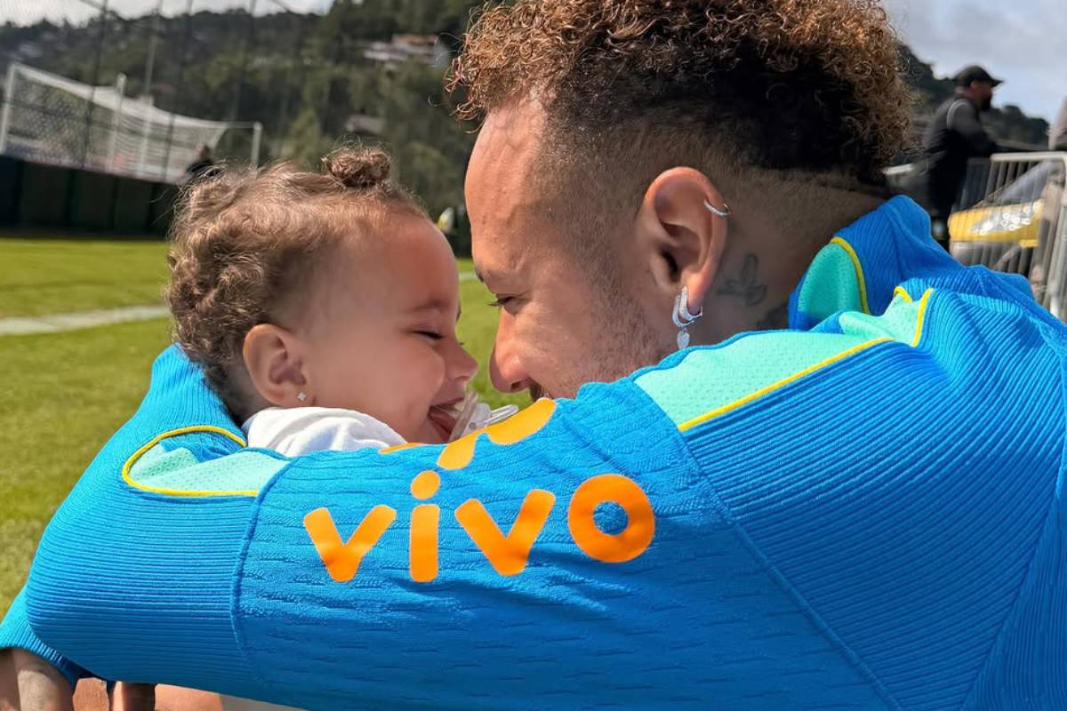 neymar com a filha mel
