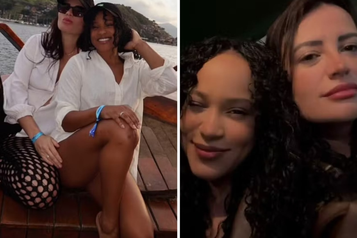Rebeca Andrade e Gisele de alianças iguais