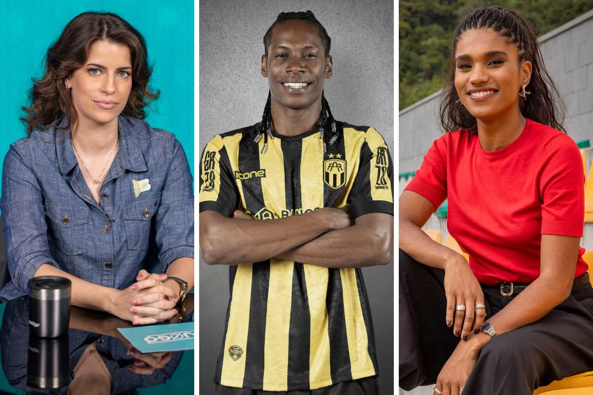 Regiane (Maria Bpop), Geraldo (Breno Ferreira) e Cris (Mariana Sena) em ‘Jogada de Risco’