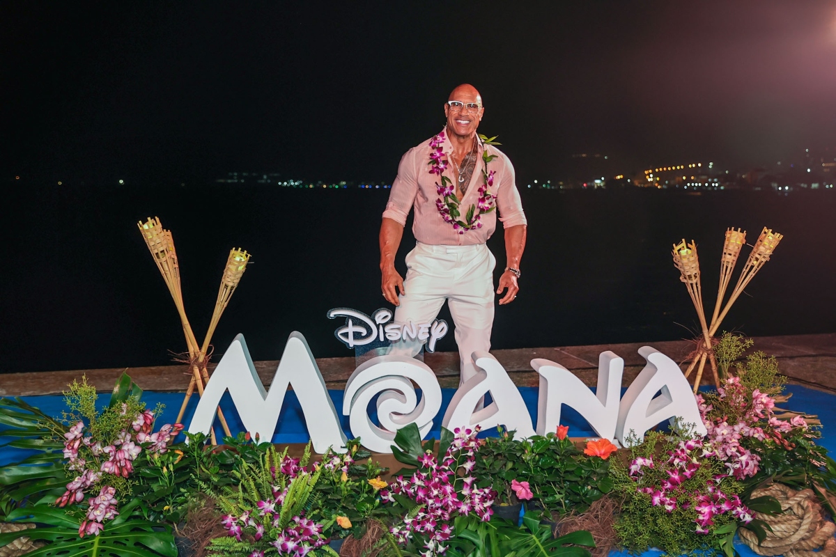 The Rock no evento de lançamento de 'Moana'