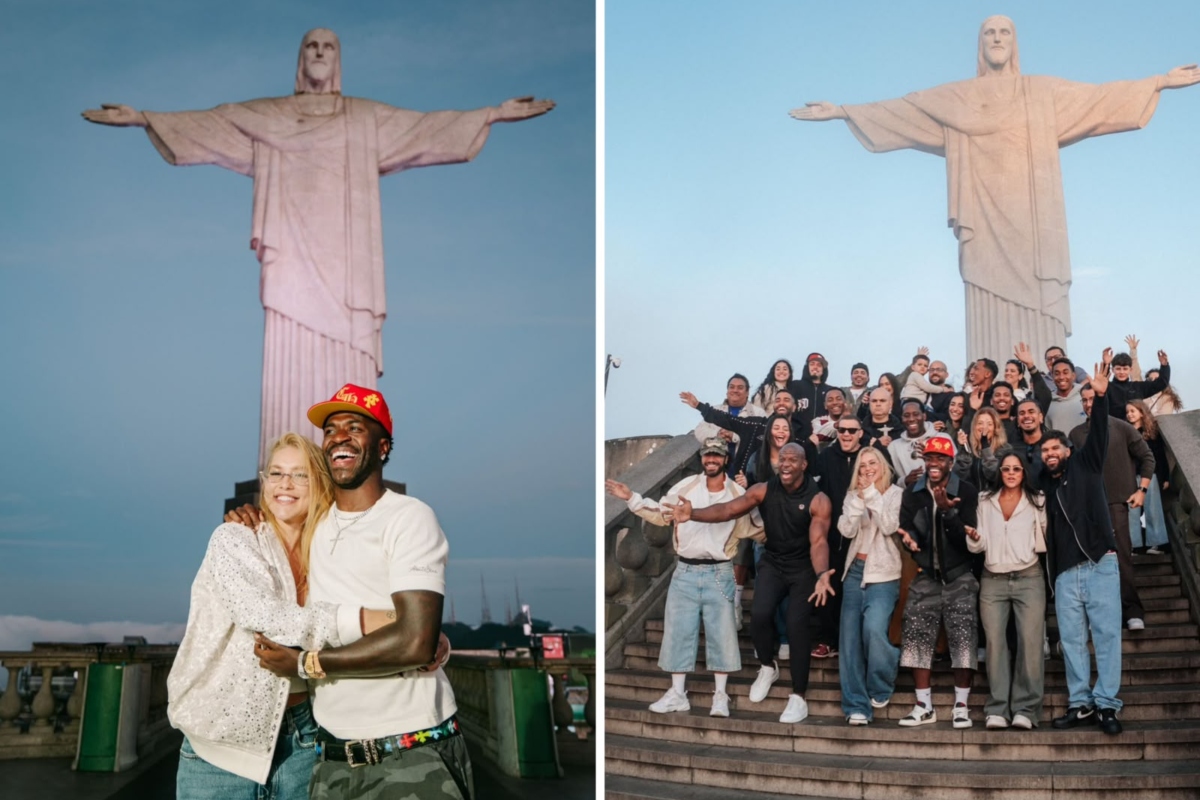 Virginia e Vini Jr. visitam o Cristo Redentor