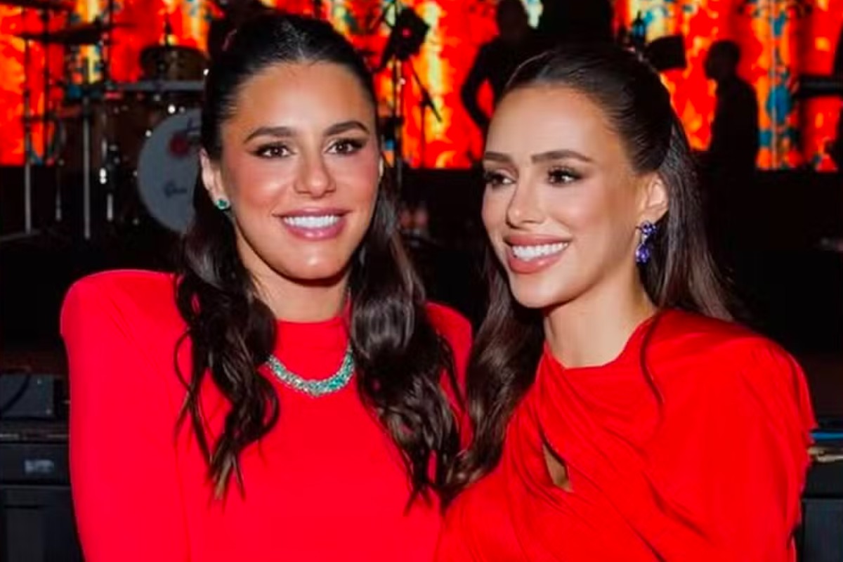 Grávidas, Bianca e Bruna Biancardi usam mesmo look