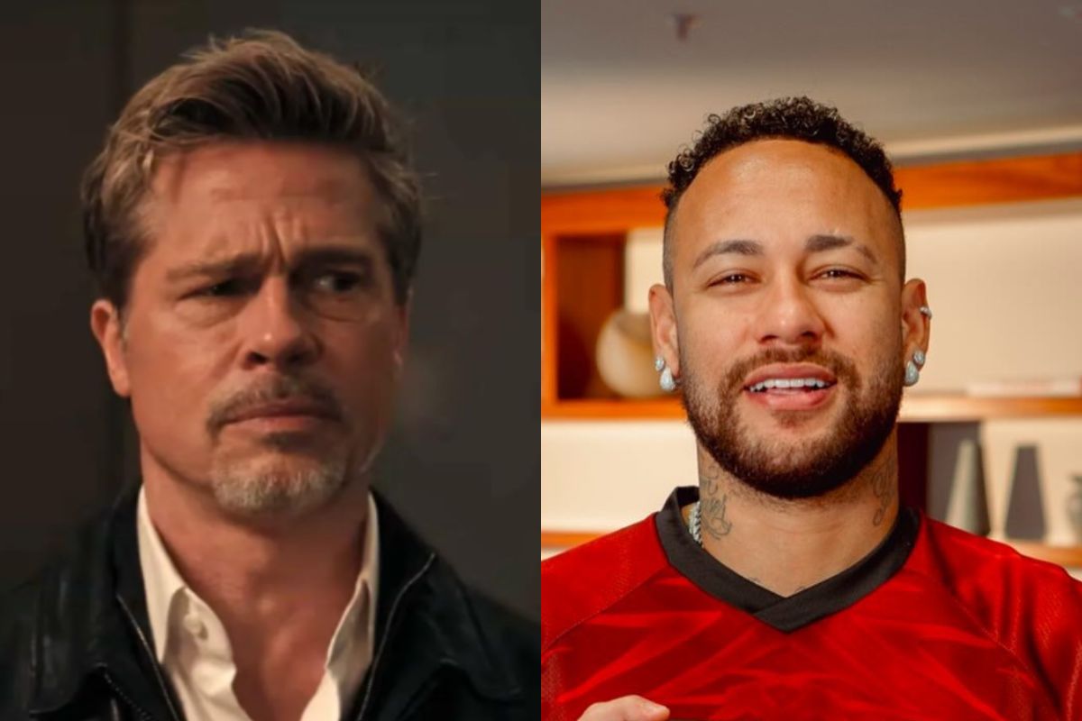 Montagem Brad Pitt e Neymar