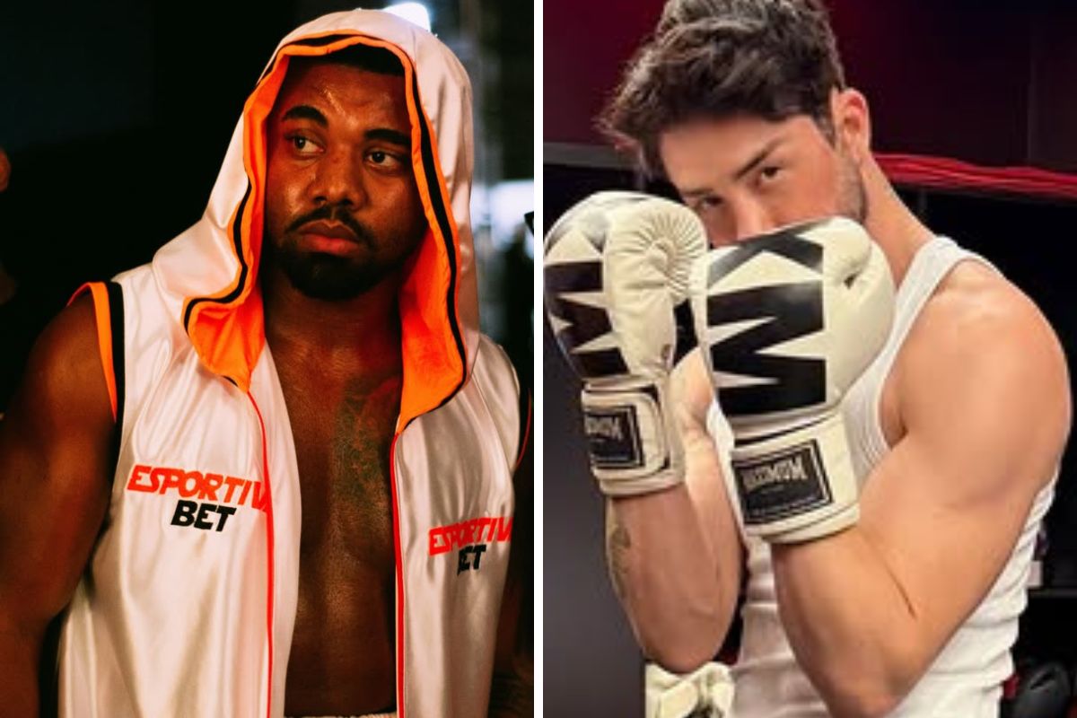 Davi Brito e Rico Melquiades em lutas de boxe