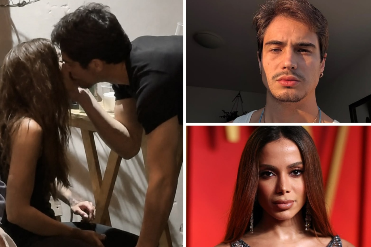 Anita e Danilo Mesquita foram flagrados aos beijos