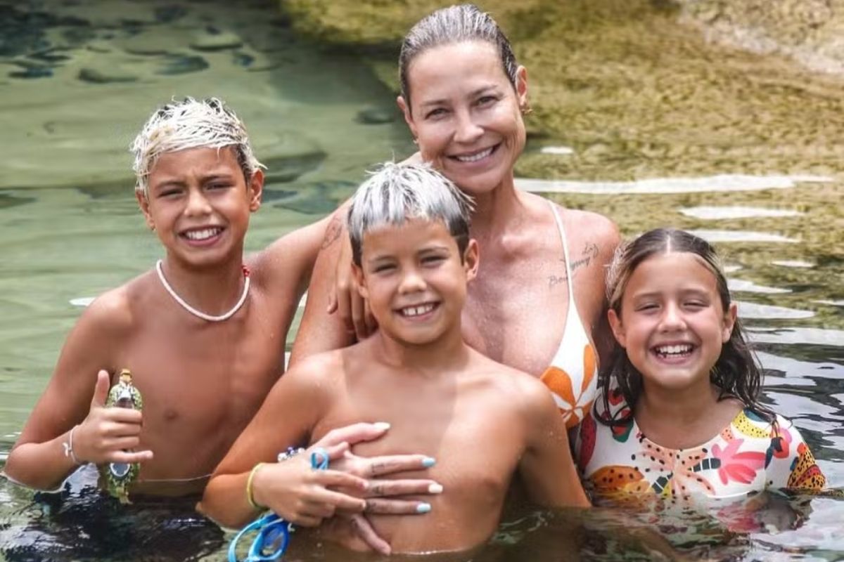 Luana Piovani com os filhos