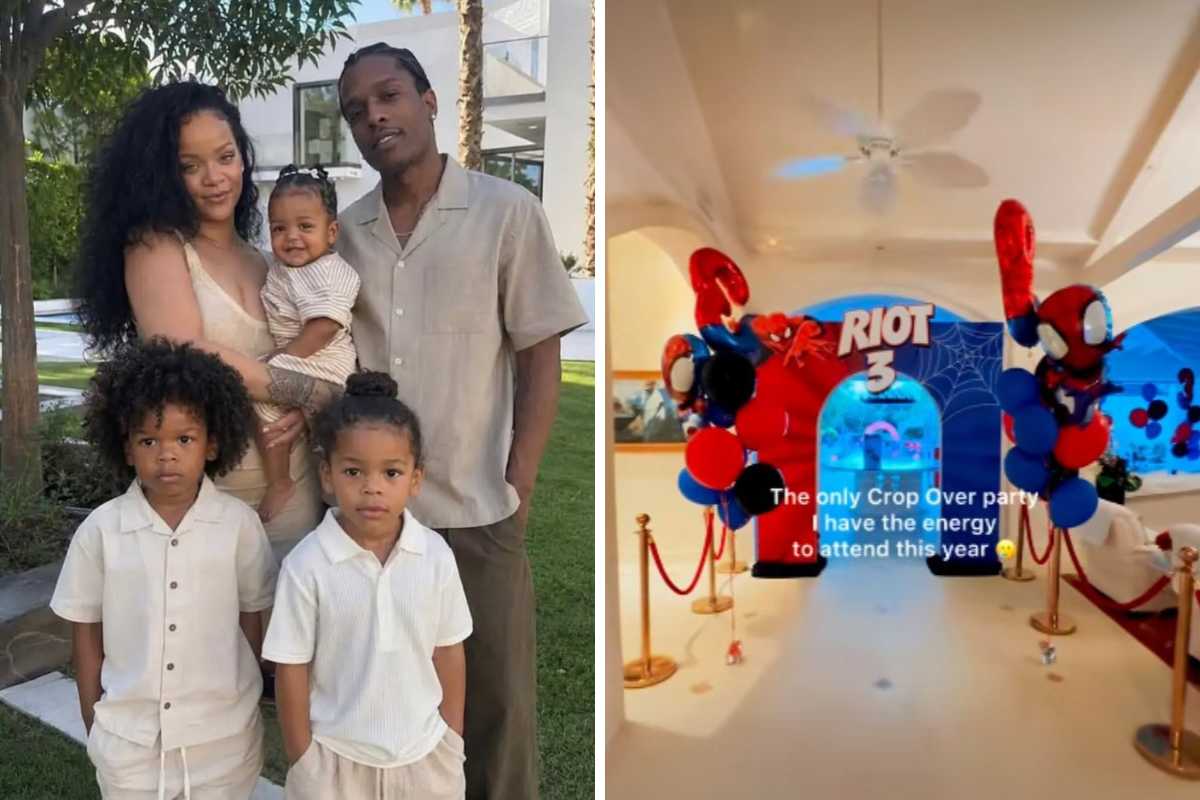 Rihanna reúne família em festa de Riot com tema 'Homem-Aranha'