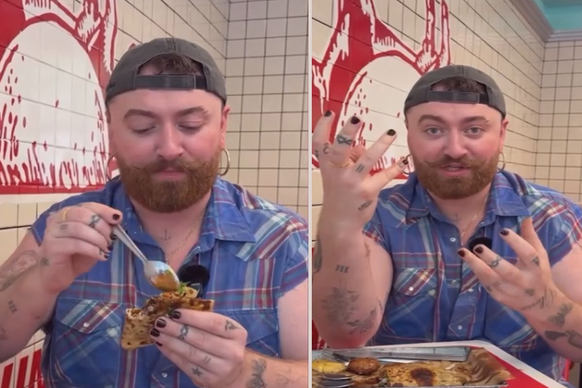 Sam Smith comendo tacos na Cidade do México