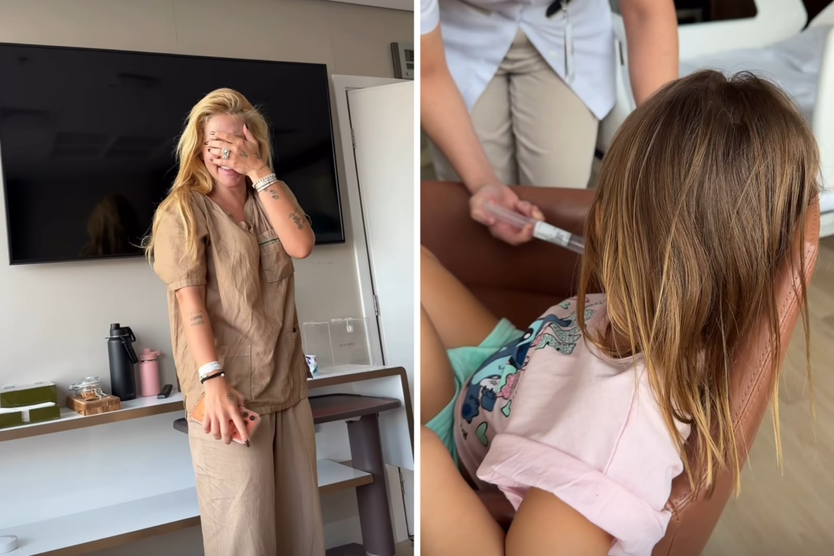 Virginia no hospital com a filha internada
