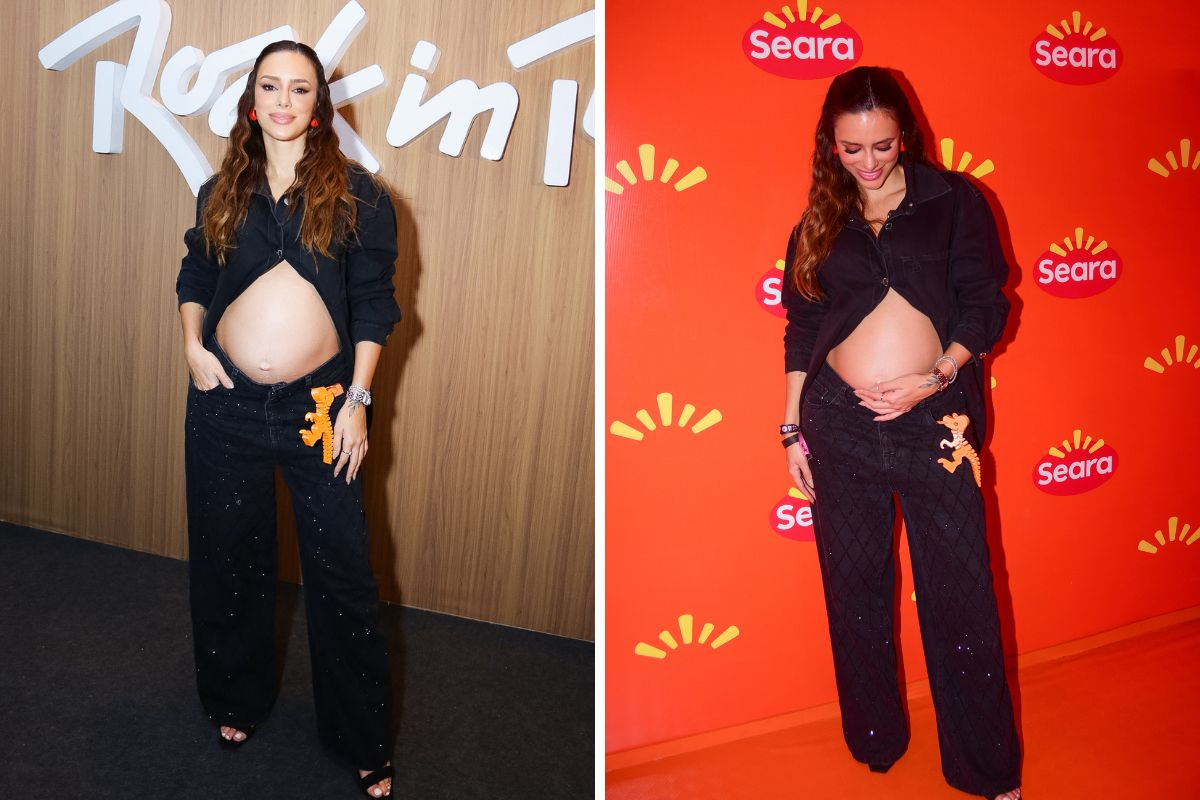 Bruna Biancardi exibe barriguinha de seis meses no Rock in Rio
