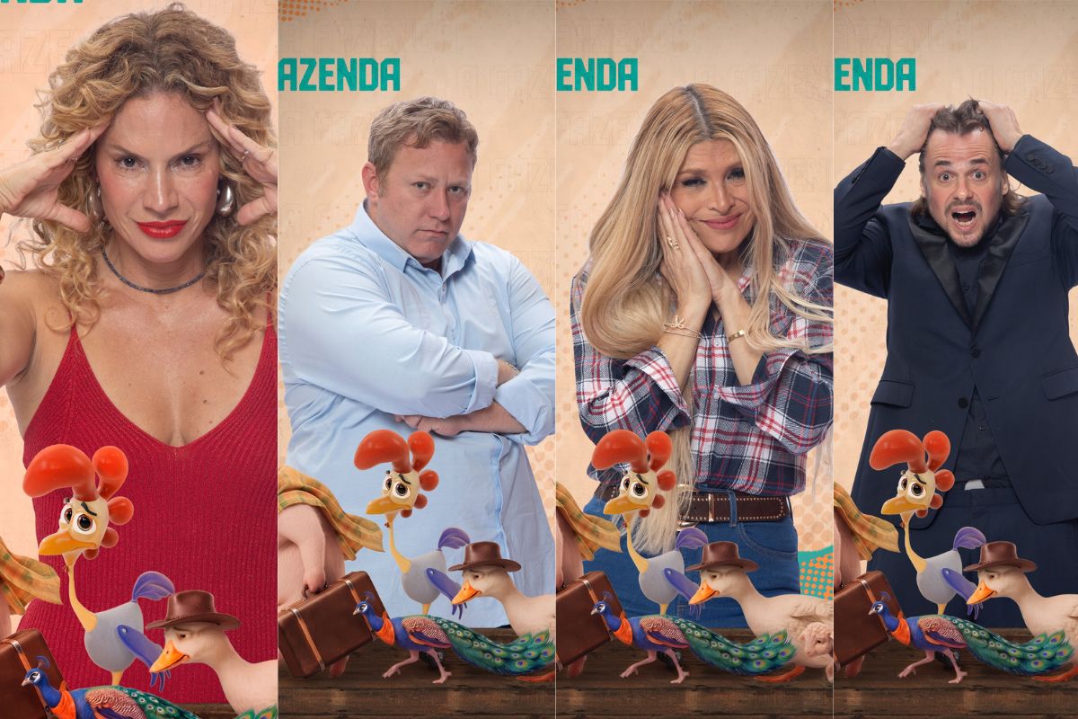 Maíra, Serginho, Adryana e Daniel em A Fazenda 18